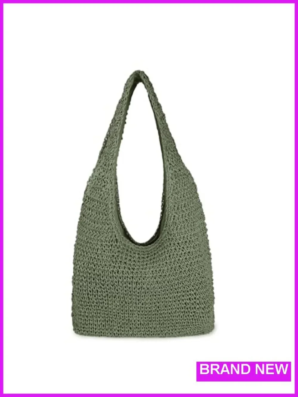 Large Handwoven Straw Beach Bag Tote Shoulder Hobo Bag for Summer